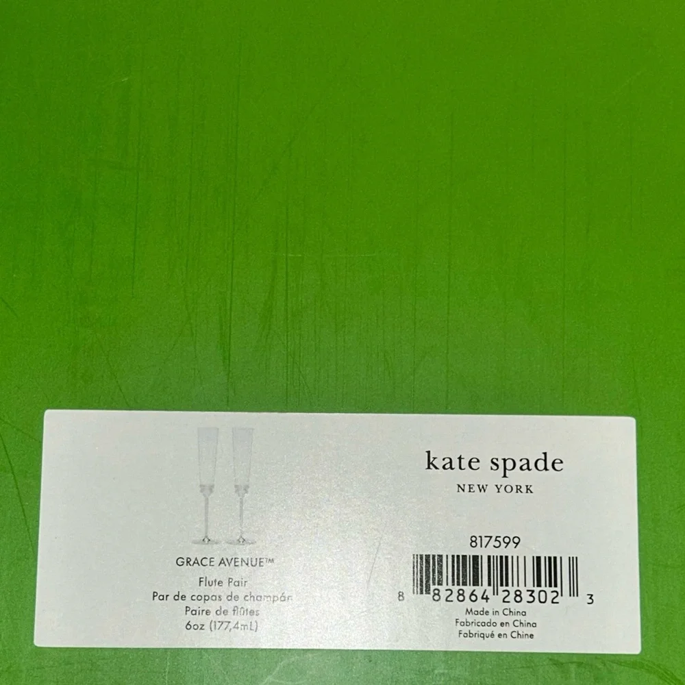 Kate Spade New York Grace Avenue Toasting Flutes Champagne Glasses Set Of 3 NIB - Picture 4 of 8